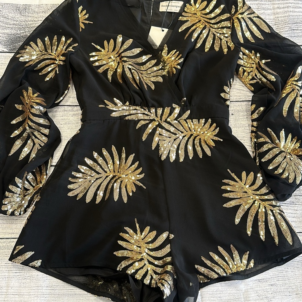 Revolve • Finders Keepers • Black & Gold Romper • Sz 2 • NWT! - Picture 10 of 14
